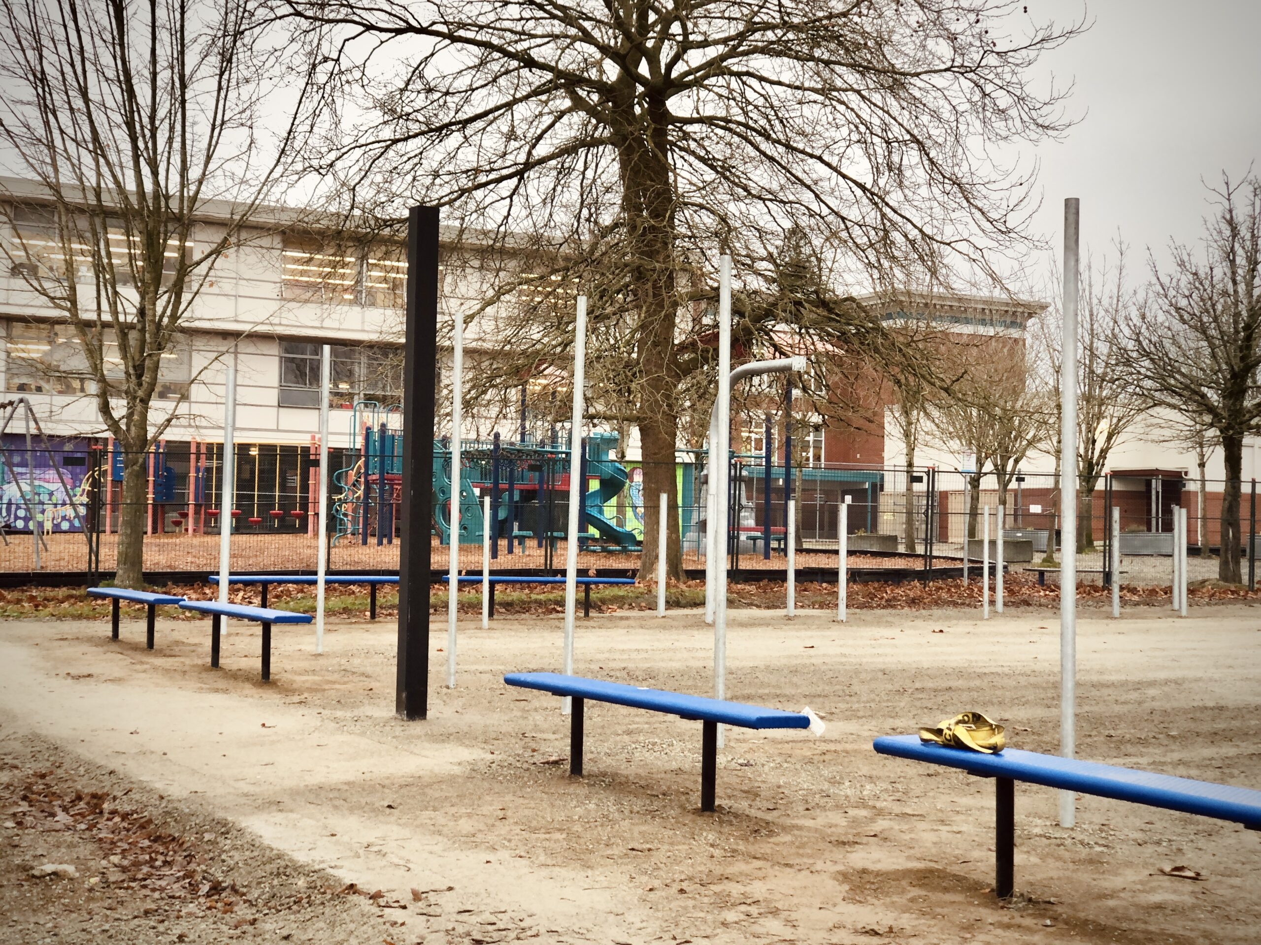 December Progress, BasketBall Net Posts are Installed